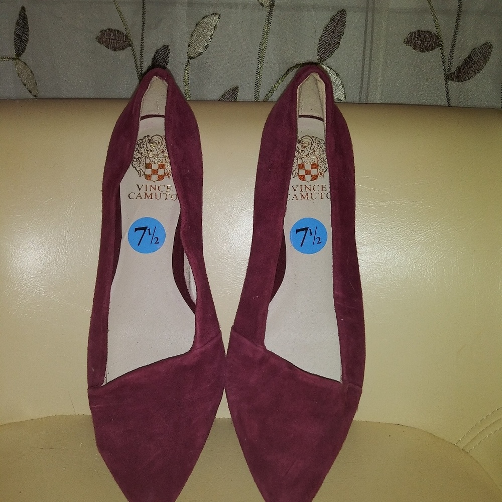 Cranberry colored designer flats